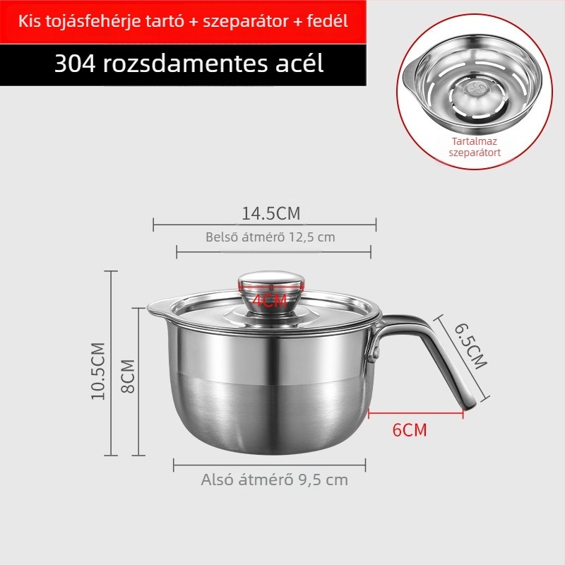 Tojásfehérje szeparátor, 304 rozsdamentes acél, Chenfeng, kézi működtetésű, sokoldalú sütéshez és fehérjeszűréshez tojássárgájából