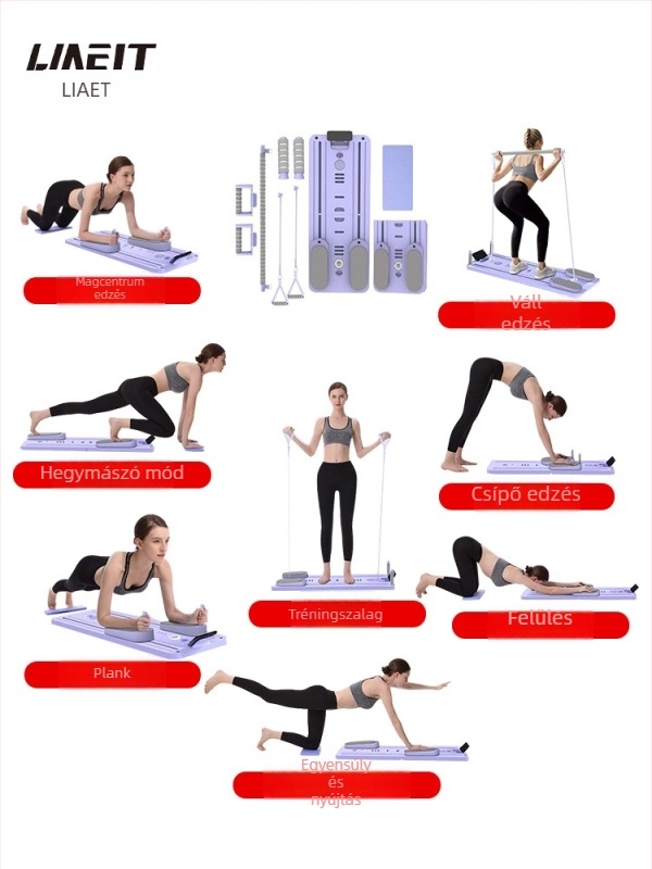 Hasizomkerék, összecsukható, csendes Pilates multifunkcionális eszköz, 4-in-1/6-in-1, otthoni és irodai használatra, súly 6 kg