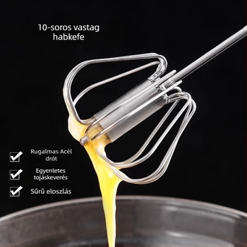 Félautomata tojáskeverő, rozsdamentes acélból készült konyhai eszköz, modern minimalist dizájn, YUEHUI márka