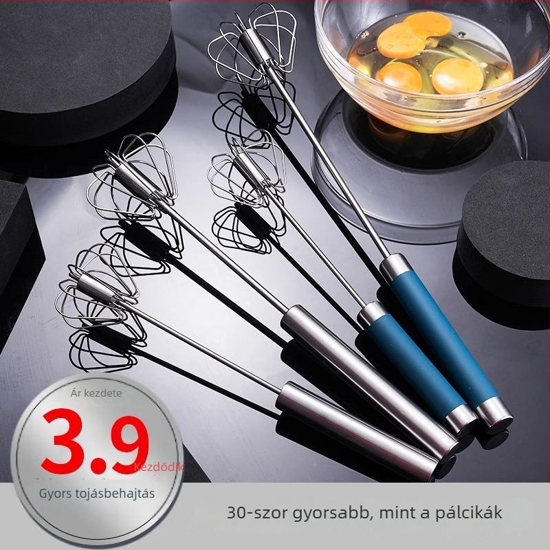 Félautomata tojáskeverő, rozsdamentes acélból készült konyhai eszköz, modern minimalist dizájn, YUEHUI márka