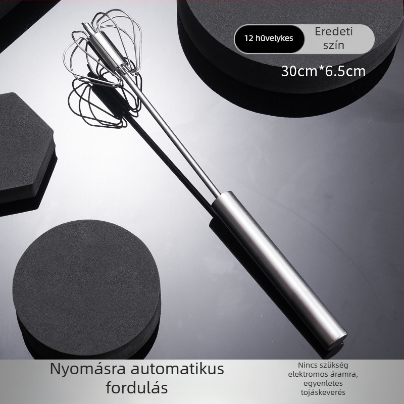Félautomata tojáskeverő, rozsdamentes acélból készült konyhai eszköz, modern minimalist dizájn, YUEHUI márka