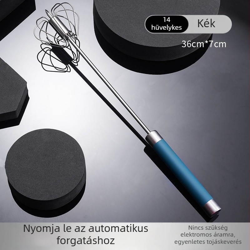 Félautomata tojáskeverő, rozsdamentes acélból készült konyhai eszköz, modern minimalist dizájn, YUEHUI márka