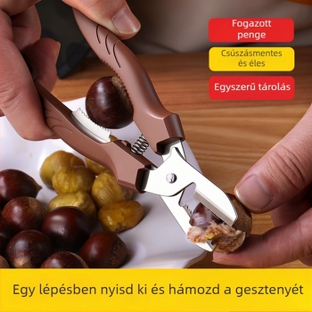 Gesztenyecsipesz héjleválasztóval, rozsdamentes acél, egyszerű stílus, Shengrui márka