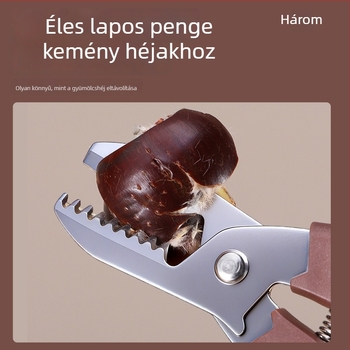Gesztenyecsipesz héjleválasztóval, rozsdamentes acél, egyszerű stílus, Shengrui márka