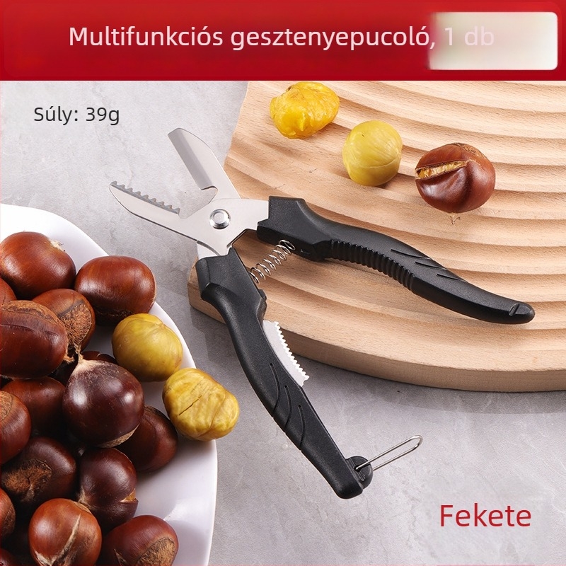 Gesztenyecsipesz héjleválasztóval, rozsdamentes acél, egyszerű stílus, Shengrui márka