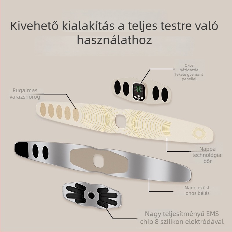 EMS-stílusú teljes testformáló készülék derékszíjjal és pulzáló has-edzővel