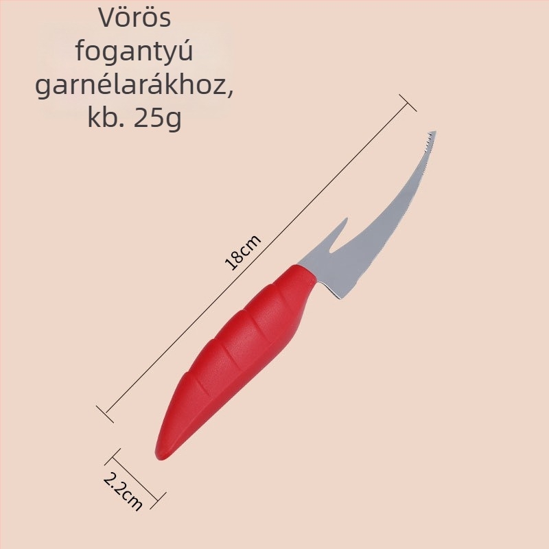 Rozsdamentes acél garnéla deveiner és héjleválasztó kés – Többfunkciós konyhai eszköz AKL