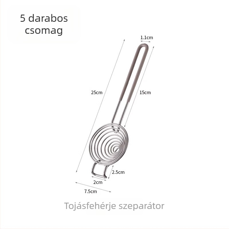 Tojásfehérje szeparáló – fémből készült kézi szűrő a tojásfehérje és a sárgája szétválasztásához, modell B9902-HWQ (fém, kézi, nem elektromos)