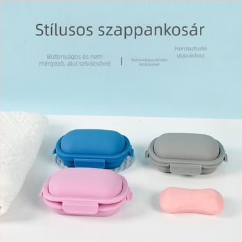 Utazó szappanos doboz, fedéllel lezárt, élelmiszer-minőségű szilikon, logó nyomtatás, testreszabható