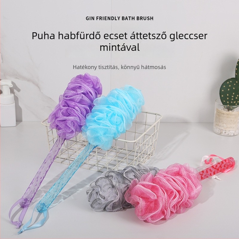 Fürdőszobai kefé – PE anyag, univerzális használat, kompatibilis Bath Ball, Bath Scrub és Bath Flower; egyedi feldolgozás elérhető.