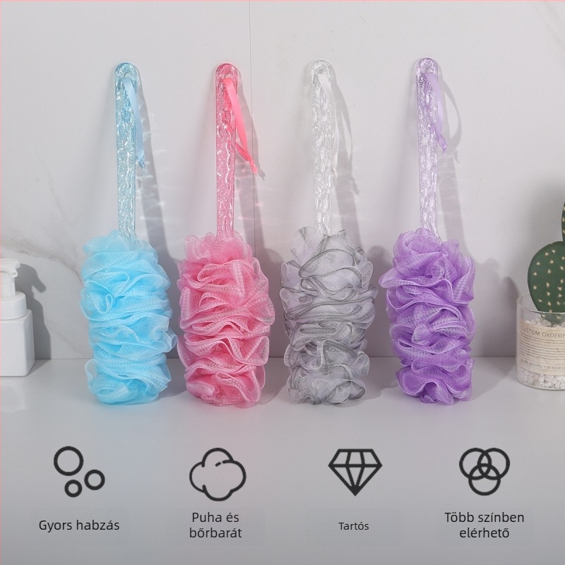 Fürdőszobai kefé – PE anyag, univerzális használat, kompatibilis Bath Ball, Bath Scrub és Bath Flower; egyedi feldolgozás elérhető.
