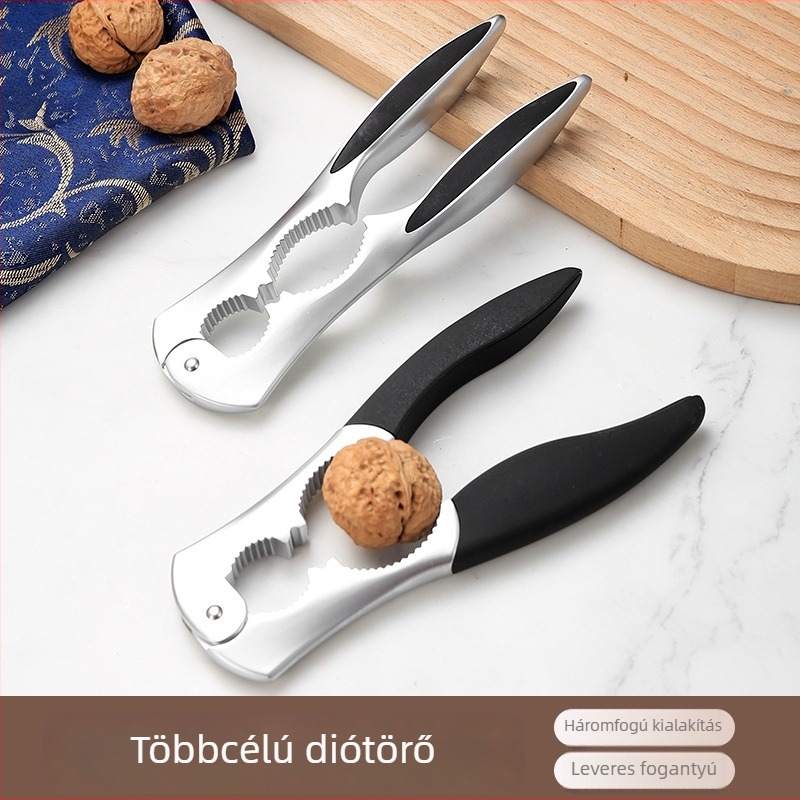 Diótörő klipsz – cinkötvözet, dióhoz pecan és makadámia számára, otthoni használatra, nyomtatott logó