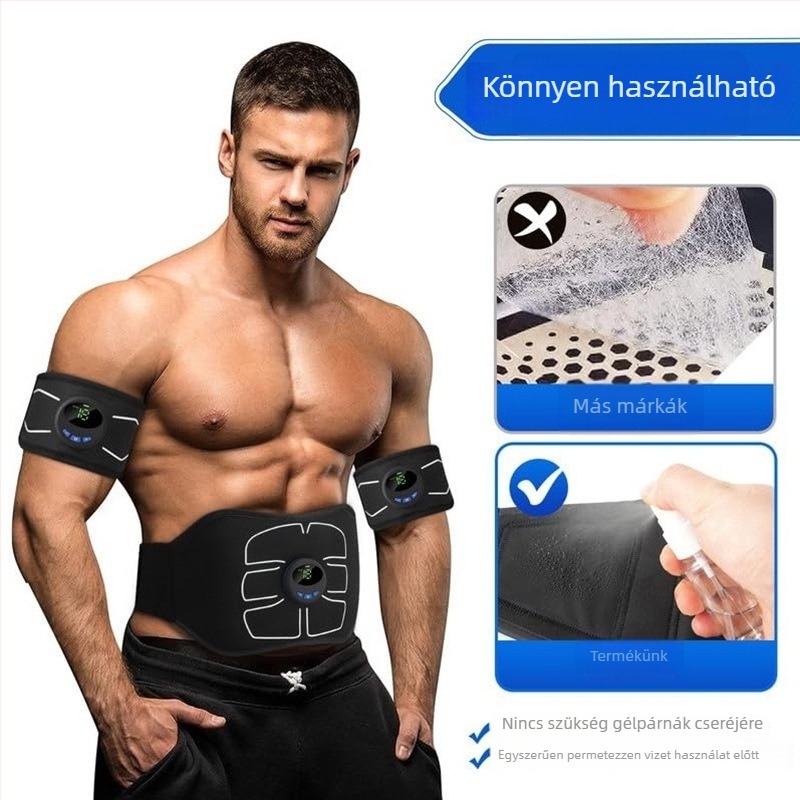 Derék- és hasizom stimulátor, hasizom-edzésre szolgáló fitnesz eszköz, masszázs impulzusöv