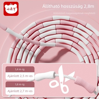 Gyerekeknek készült bambusz gyöngyös ugrókötél, állítható hosszúságú, név feliratával