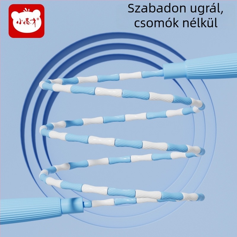 Gyerekeknek készült bambusz gyöngyös ugrókötél, állítható hosszúságú, név feliratával
