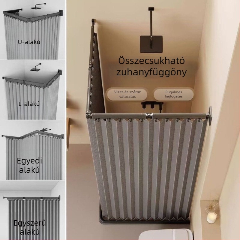 Összecsukható zuhanyfüggönyrúd készlet, nordikus stílus, pamut és len, testreszabás elérhető