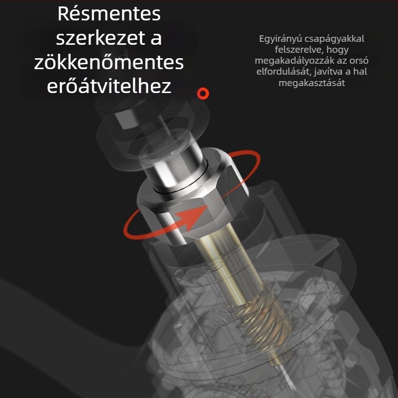 Pergetőorsó sűrű damilvezetéses, hézagmentes fém váz hosszú dobásokhoz