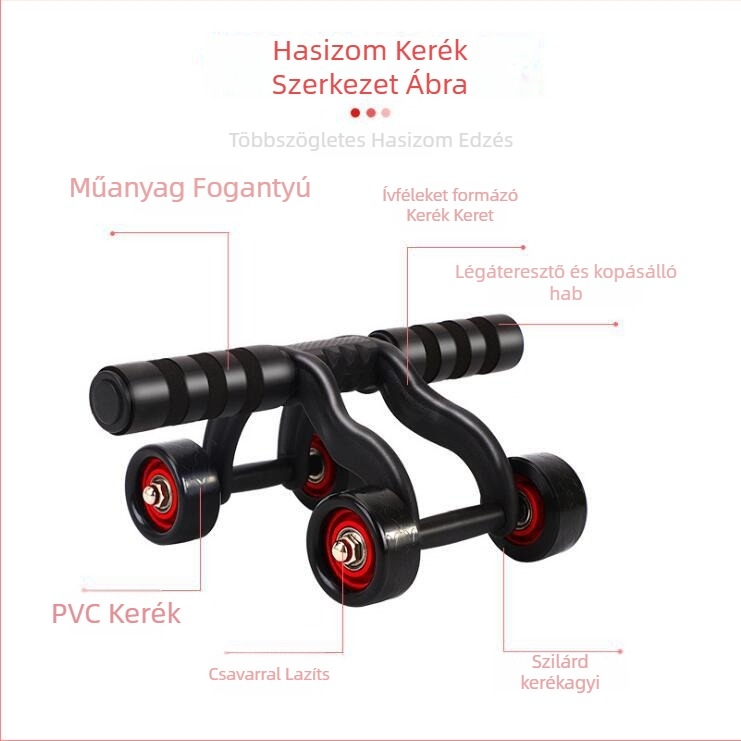 Négykerekes hasi görgő csapágyakkal, modell DM-89321, 1 kg, nem összecsukható