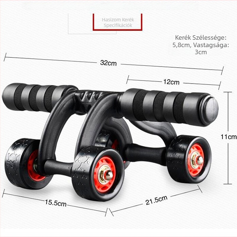 Négykerekes hasi görgő csapágyakkal, modell DM-89321, 1 kg, nem összecsukható
