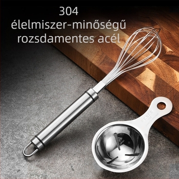 Kézi tojáshabverő 304 rozsdamentes acélból – tojásfelverő és fehérje szeparátor