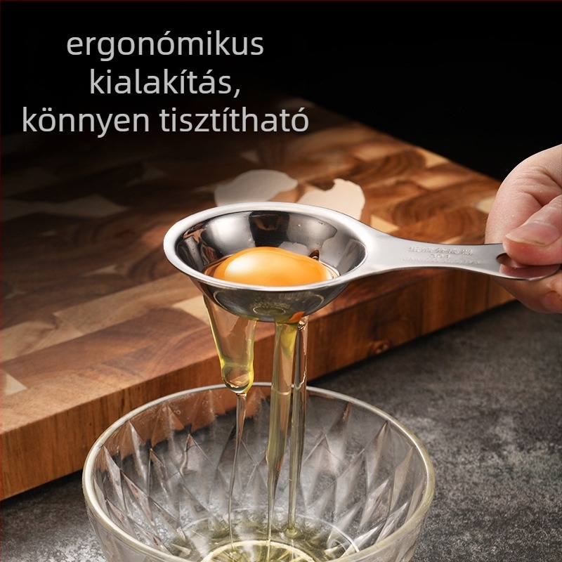 Kézi tojáshabverő 304 rozsdamentes acélból – tojásfelverő és fehérje szeparátor