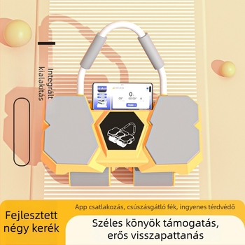 Négykerekű hasizom görgő automatikus visszapattanással és könyöktámogatással otthoni edzéshez