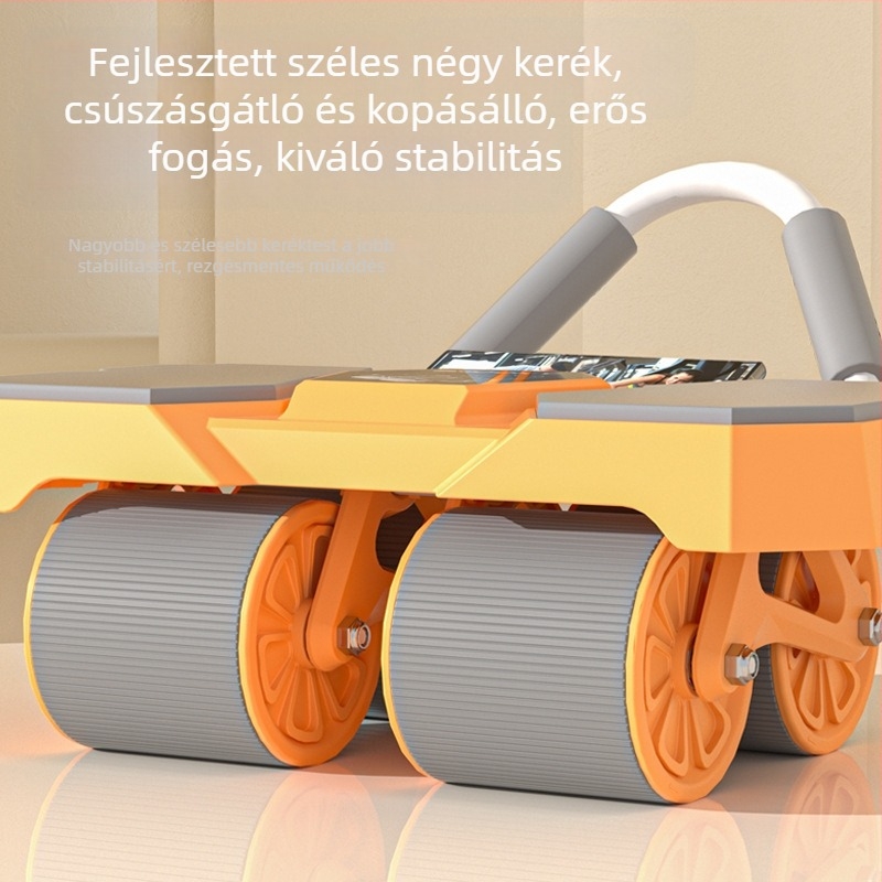 Négykerekű hasizom görgő automatikus visszapattanással és könyöktámogatással otthoni edzéshez
