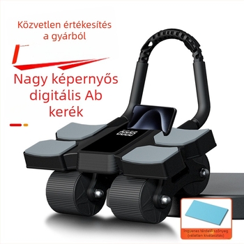 Digitális kijelzős hasgörgő, új modell, intelligens számolóval és automatikus visszapattanással, sík talpú tartóval férfiak és nők számára