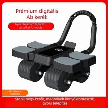 Digitális kijelzős hasgörgő, új modell, intelligens számolóval és automatikus visszapattanással, sík talpú tartóval férfiak és nők számára