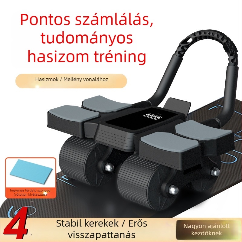Digitális kijelzős hasgörgő, új modell, intelligens számolóval és automatikus visszapattanással, sík talpú tartóval férfiak és nők számára