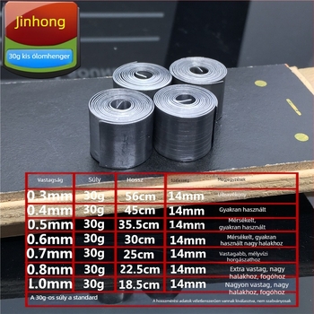 Kis ólomtekercs horgászathoz - 14 mm szélesség, testre szabható specifikációk