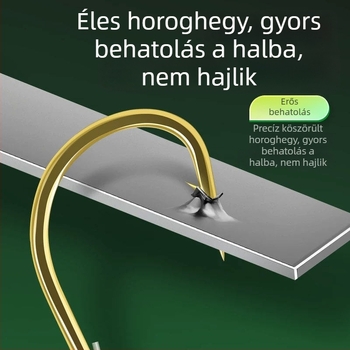 25 cm hosszú folyóvízi vezető, dupla horog, kézzel kötött arany hüvely, karom nélkül