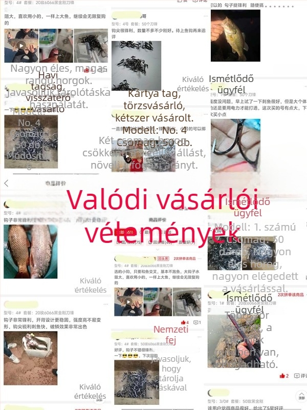 Ming Wu horgony horog, barb-val, folyóparti horgászat, készlet több méretben