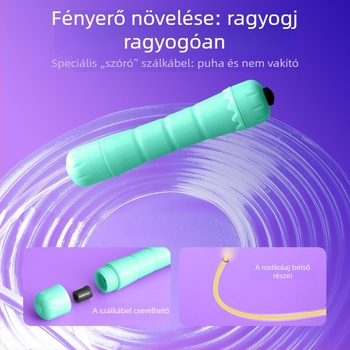 Gyerekeknek szóló fénylő ugró kötél, állítható hosszúságú, ABS anyagból, beltéri és kültéri edzéshez