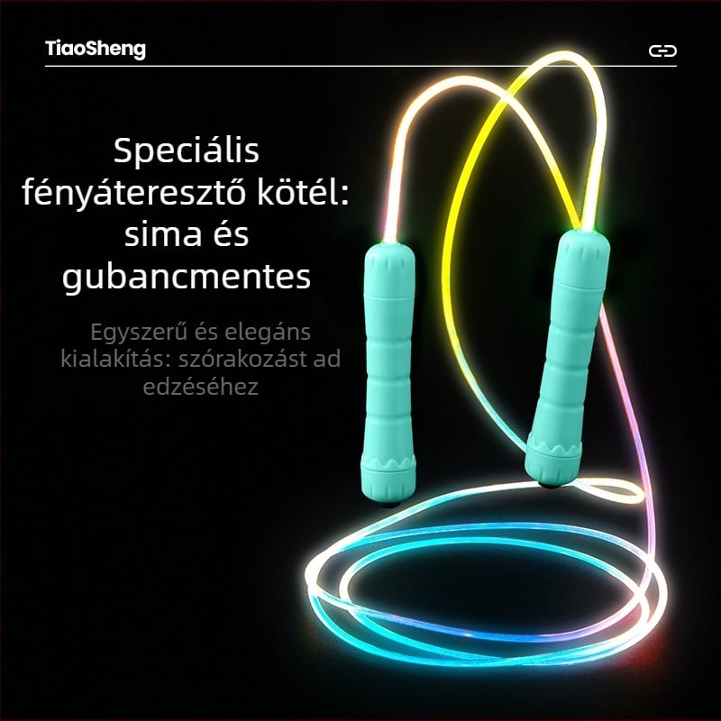 Gyerekeknek szóló fénylő ugró kötél, állítható hosszúságú, ABS anyagból, beltéri és kültéri edzéshez
