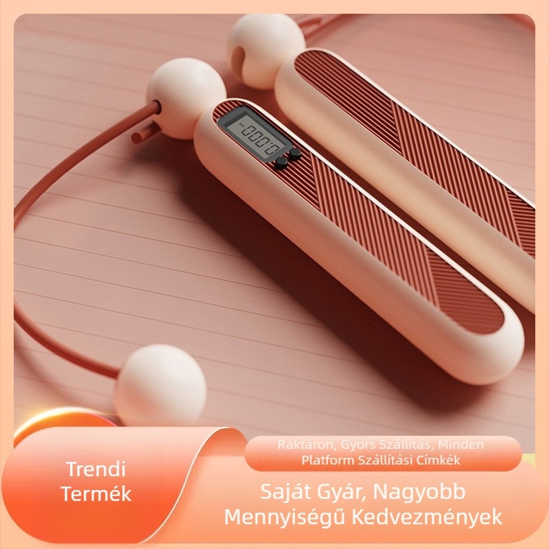 Vezeték nélküli ugrókötél elektronikus számlálóval, felnőtteknek, ABS/PVC (vezeték nélküli; elektronikus számláló; felnőttek; ABS/PVC)