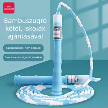 Deli bambusz ugrókötél gyerekeknek, PVC anyag, állítható hossz