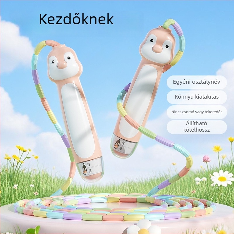 PVC gyermek ugrókötél — állítható, név feliratozási lehetőséggel, kezdőknek, óvodától általános iskoláig