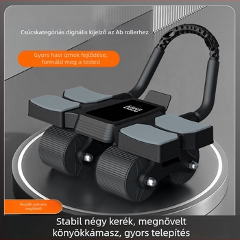 Hasizom-kerék négy kerékkel és nagy kijelzős digitális kijelzővel, automatikus visszaugrás, könyöktámasz és térdelő párna, súly 2 kg