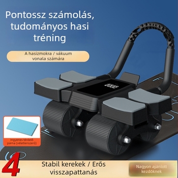 Hasizom-kerék négy kerékkel és nagy kijelzős digitális kijelzővel, automatikus visszaugrás, könyöktámasz és térdelő párna, súly 2 kg