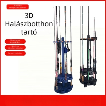 Padlón álló forgó horgászbot kiállító állvány – nem összecsukható, karbon anyagú