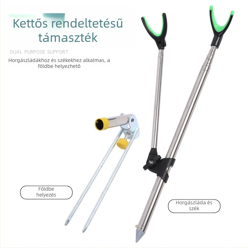Rozsdamentes acél horgászbot-tartó állvány, összecsukható és forgatható