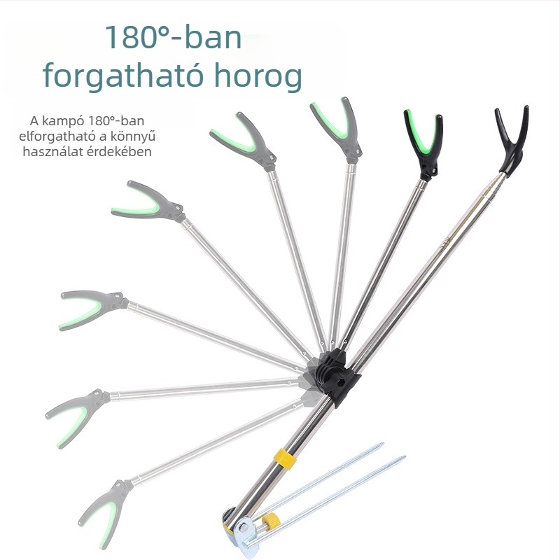 Rozsdamentes acél horgászbot-tartó állvány, összecsukható és forgatható