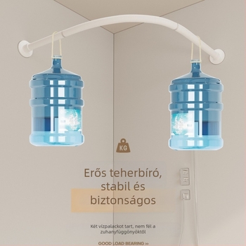 Fúrás nélküli, ívelt mágneses zuhanyfüggöny készlet, vízálló és penészálló, poliészterből, L-alakú zuhanyfalhoz