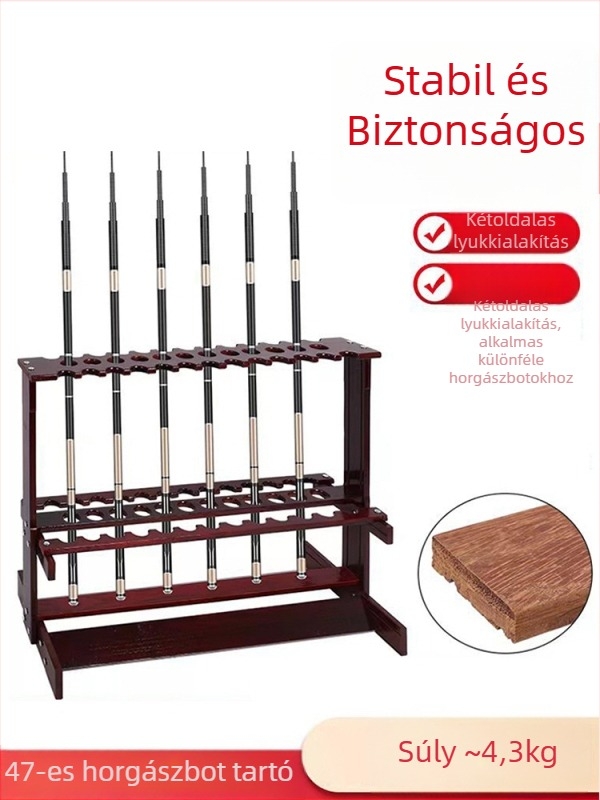 Bambuszból készült állvány horgászbotok kiállításához és tárolásához