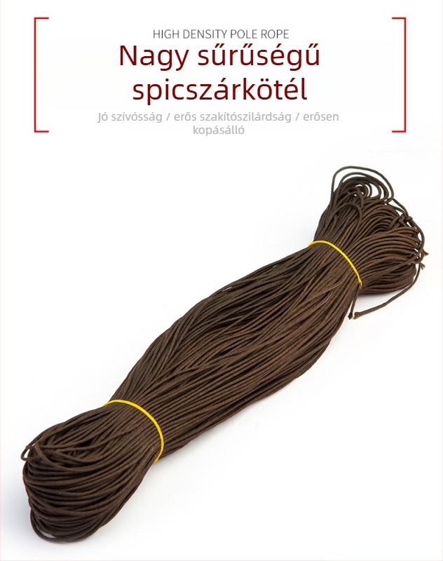 Nylon zsinór a halászbot csúcsához és hosszabbító zsinór barna forgó gyűrűvel – horgászfelszerelés