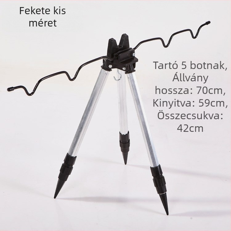 Teleszkópos háromszög állvány tengeri horgászbotokhoz, alumínium ötvözet, összecsukható, 7 botos állvány