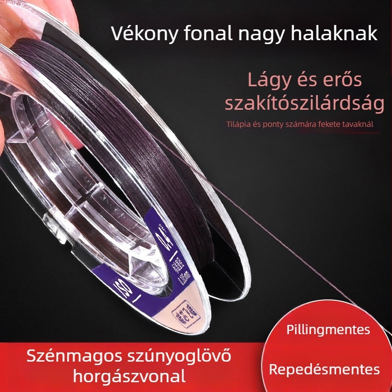 Floating on the Clouds PE horgász főzsinór szénmaggal és lézer-nano bevonattal, főzsinór, nagy szakítószilárdság