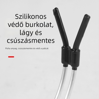 Jégre horgászbot tartó, összecsukható háromszög alakú kialakítás, többirányú forgás, fém konstrukció, kettős használat