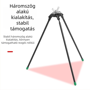 Jégre horgászbot tartó, összecsukható háromszög alakú kialakítás, többirányú forgás, fém konstrukció, kettős használat